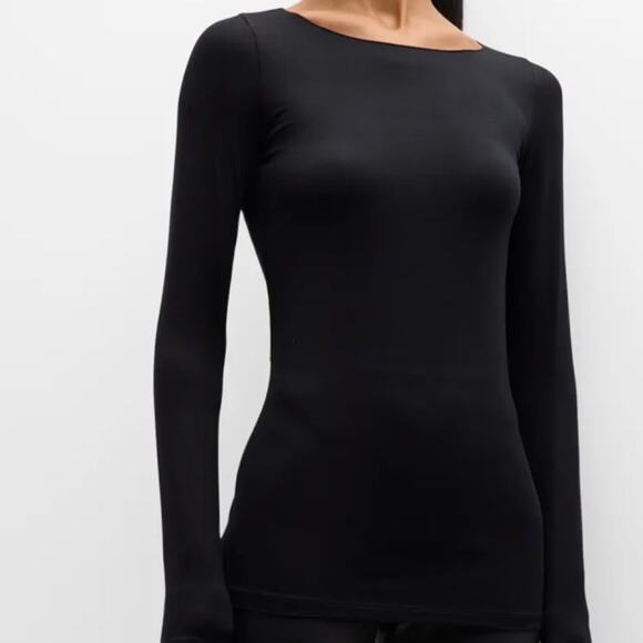 Neuman Marcus Womens Small Top Beige Soft Touch Long-Sleeve NWT - Picture 1 of 3